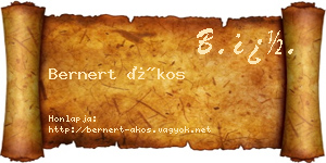 Bernert Ákos névjegykártya